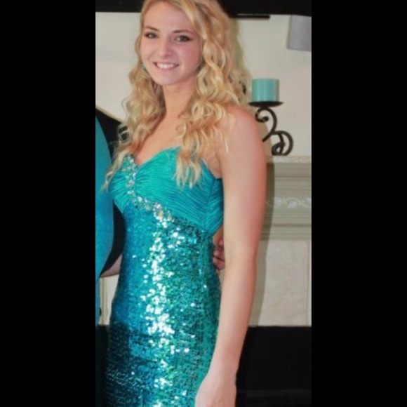 Shiny Sequined Prom Dress - Picture 2 of 6